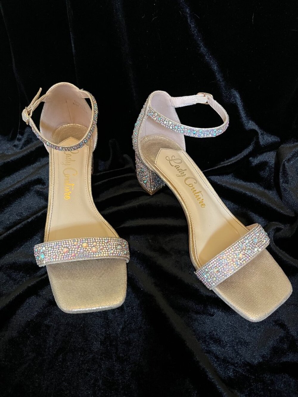 Lady Couture Dazzle Sandal in Gold Size 8